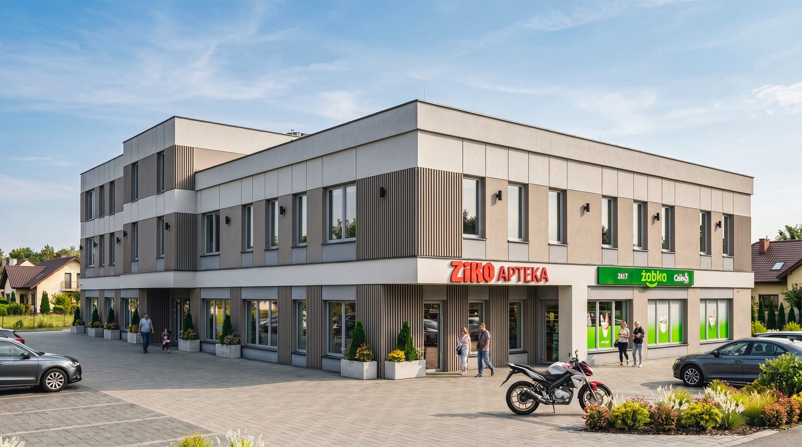 Wizualizacja Corner 48 - widok dzienny, ekspozycja narożna od skrzyżowania